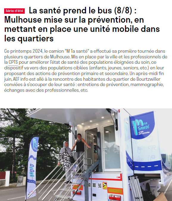 « Mulhouse mise sur la prévention, en mettant en place une unité mobile dans les quartiers »